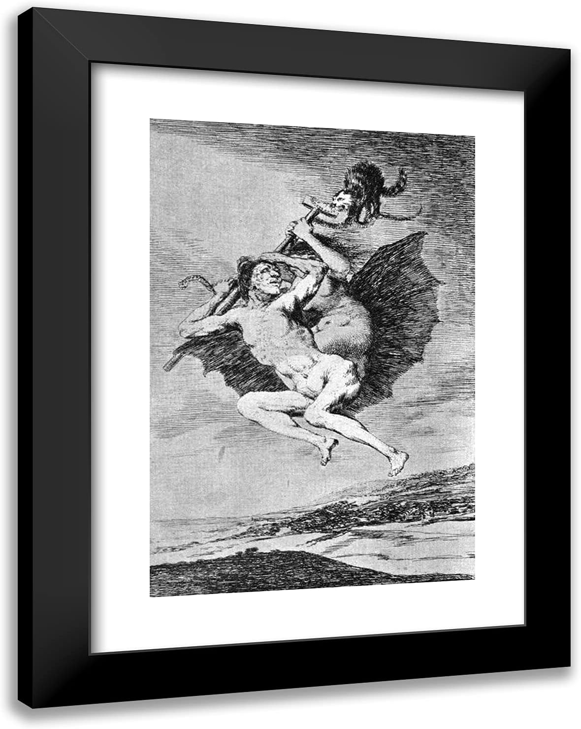 ArtDirect Goya, Francisco 19x24 Gold Ornate Framed Art Print with Double Matting Titled: There It Goes