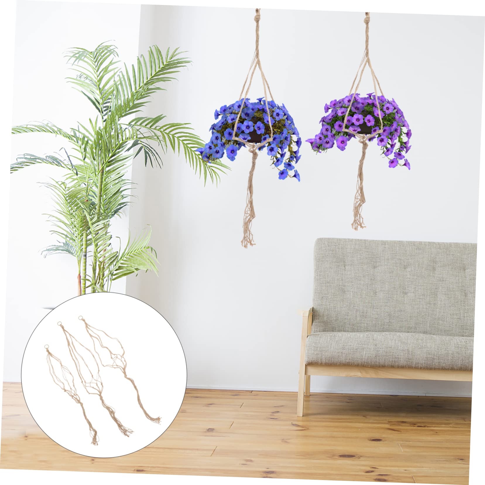 Sosoport 15stücke Makramee Blumenampel Hänger Handgefertigte Aufhänger Für Blumentöpfe Indoor Pflanzenaufhängung Vielseitige Netze Für Verschiedene Topfgrößen