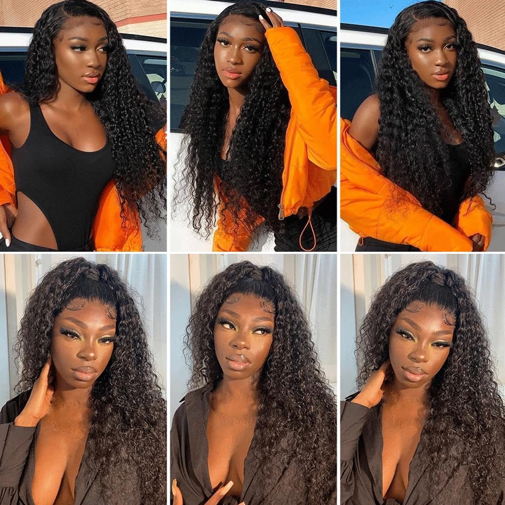 Human Hair Bundles Extensions de cheveux humains #1B Natural Black Color Curly Wave Echthaar Tressen Human Hair Extension 3 Bundles Totaling 300 Grams 12 14 16 Pouces