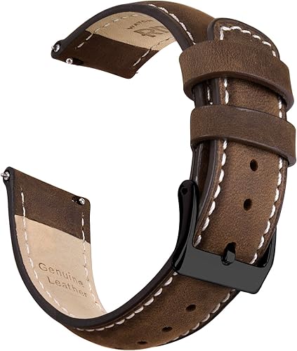 Ritche - Correas de cuero para reloj, unisex, de liberación rápida, 4564, 2532, 0.83, 0.87, 0.91, 0.94 pulgadas (182021222324 mm), de cuero flor,