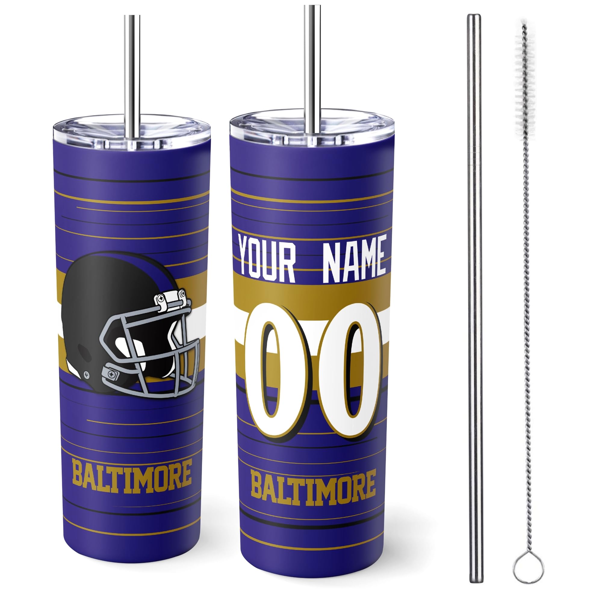 Baltimore Tumbler 20oz Travel Mug Custom Name and Number Gifts
