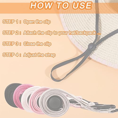 Miniatura 5 de 5 clips ajustables para la correa del sombrero, a prueba de viento, clips para la correa, correa antipérdida, cordón para la barbilla para viajes,
