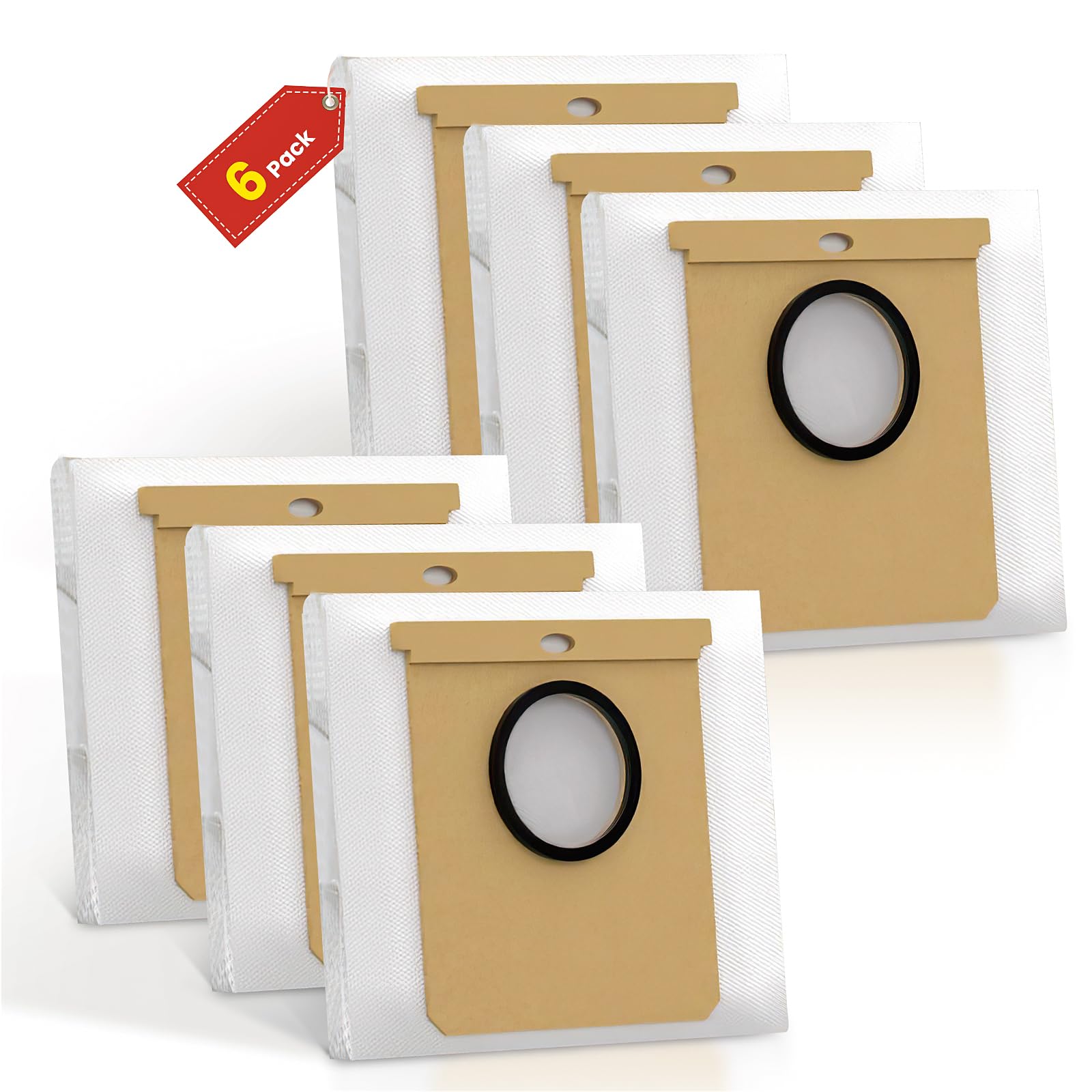 6 Pack 2.5L Large Vacuum Dust Bags Replacement for eufy L50, L60 / L60 Hybrid Self-Empty Station, Vacuum Cleaner Self-Empty Station Dirt Disposal Bags
