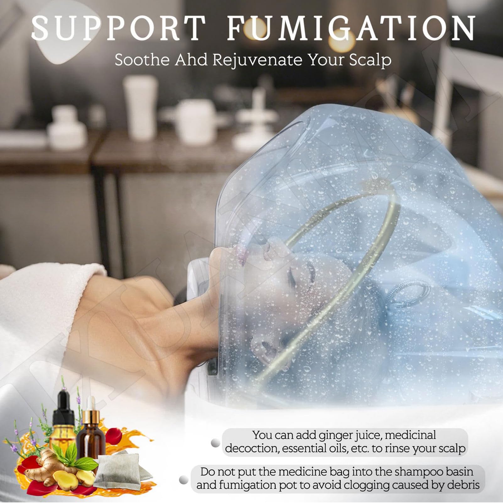 Équipement de spa portable avec réservoir d'eau de 60 l et circulation de l'eau pour coiffeurs professionnels