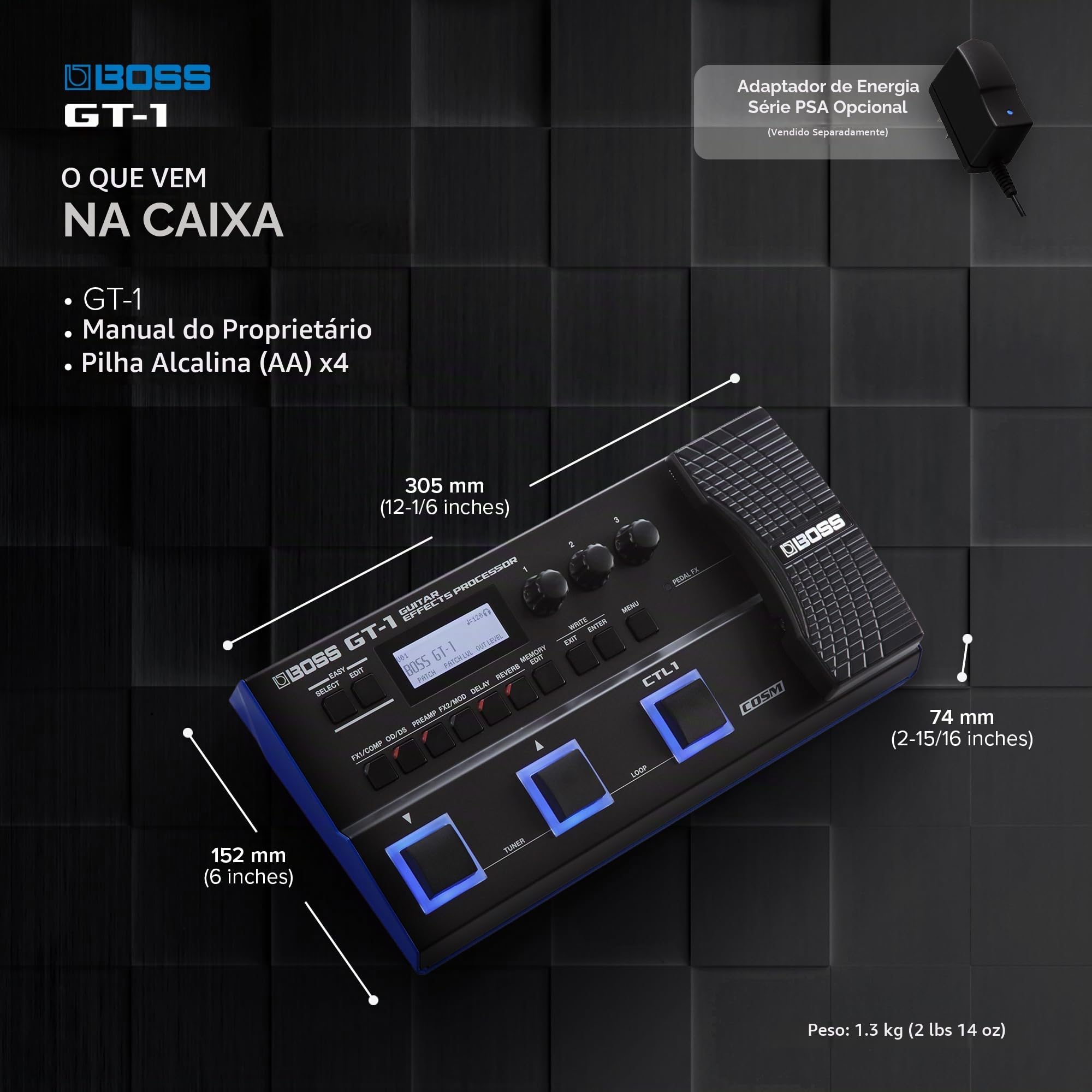 Gt-1 | Pedaleira Multiefeito para Guitarra Boss Gt-1 : Amazon.com