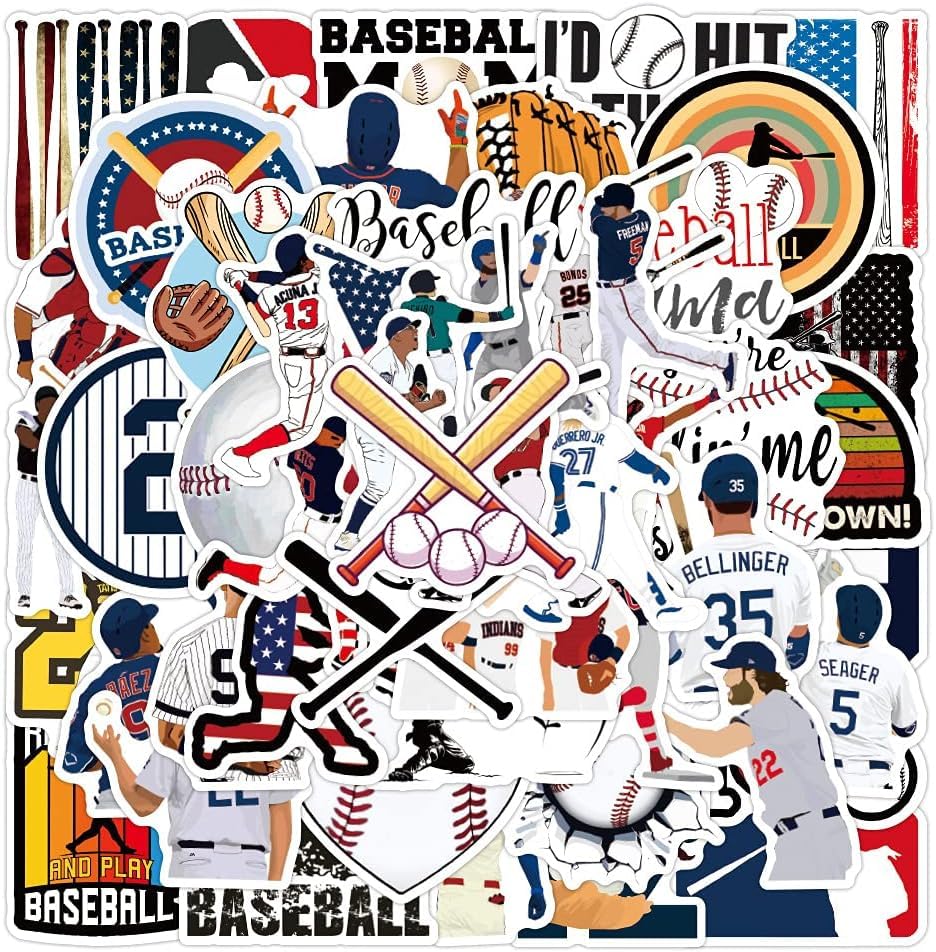 Calcomanías de béisbol para decorar termos de agua, cuadernos y cascos en tus entrenamientos