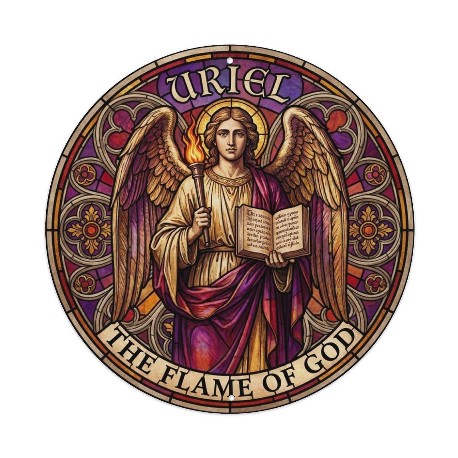 Holy Fire Archangel Uriel The Flame of God Metal Tin Sign