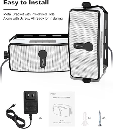 Miniatura 6 de Inwa Altavoz Bluetooth para exteriores, altavoz impermeable IPX5, sincronización inalámbrica de hasta 100 altavoces, se conecta sin problemas al