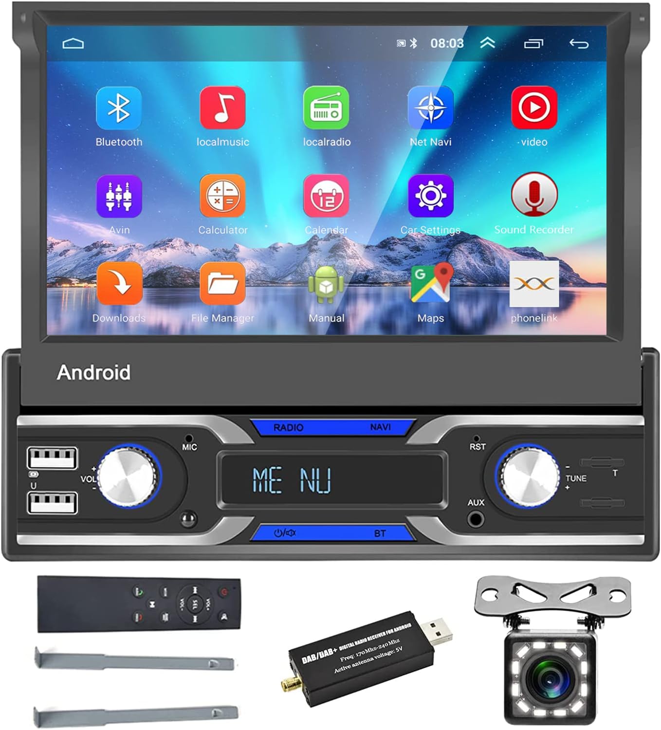 Hodozzy Autoradio 2 Din avec CarPlay sans Fil et Android Auto, écran Tactile HD 6.86 Double Din