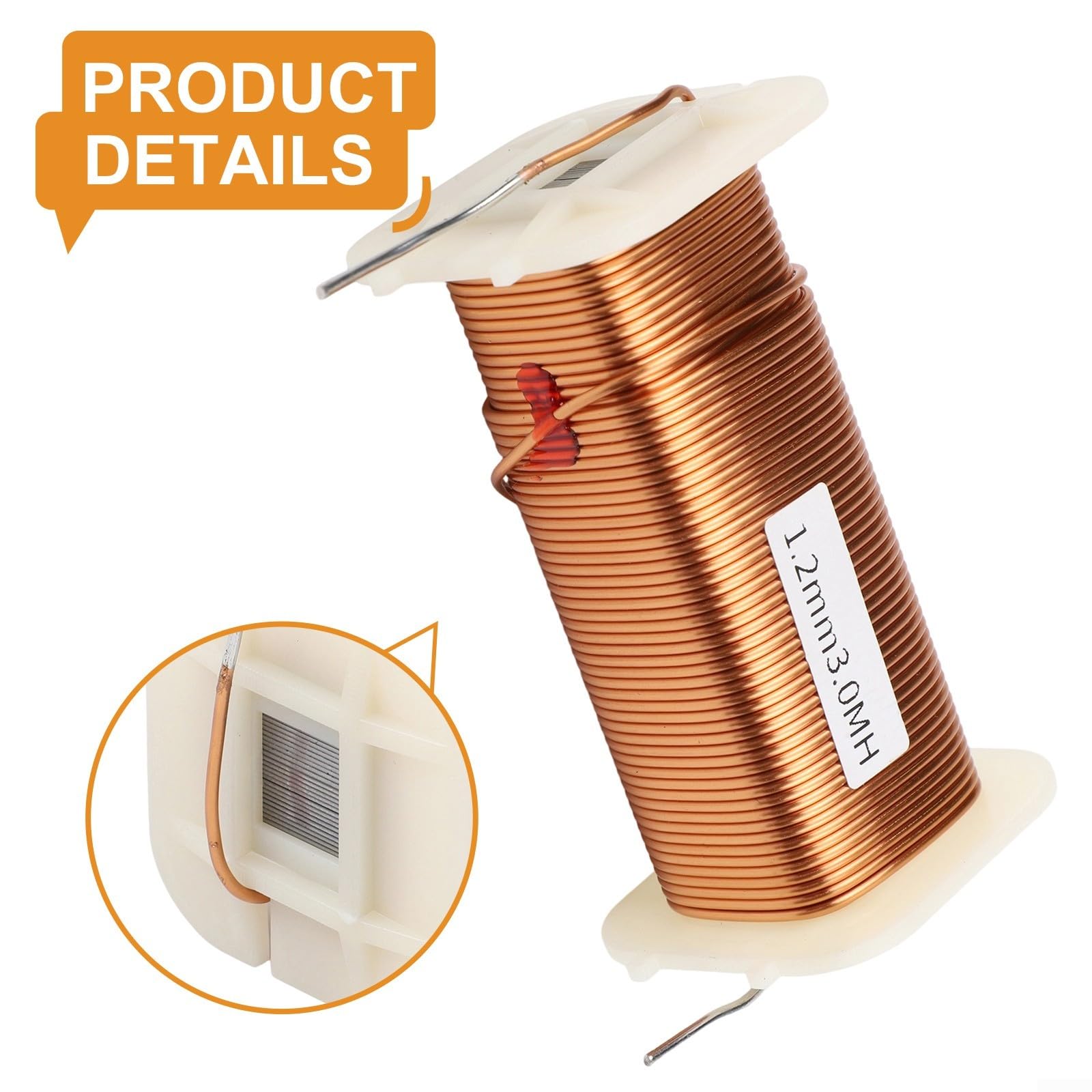 Induktivität für Frequenzweichen, 3mH-8mH, 1,2mm Sauerstofffreies Kupfer, Eisenkern-Spule für Hi-Fi Lautsprecher & Car Audio(3mH)