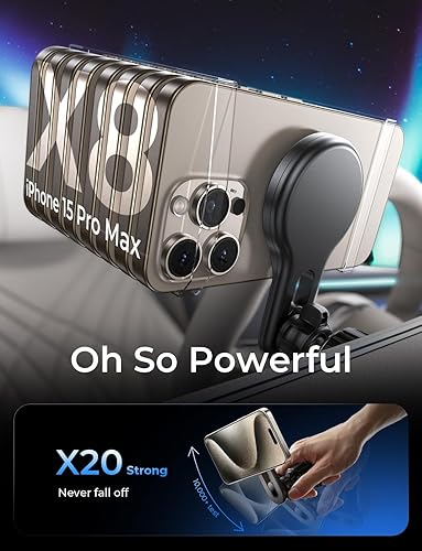 Miniatura 10 de LISEN Cargador MagSafe para automóvil de 15 W no más calefacción Cargador de coche inalámbrico para iPhone, soporte magnético para teléfono, soporte