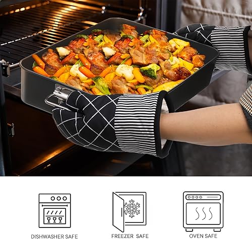 Miniatura 3 de Jucoan Sartén para lasaña de 3 pulgadas de profundidad, 16 x 11.5 pulgadas para horno, platos antiadherentes para hornear, asar brownies para