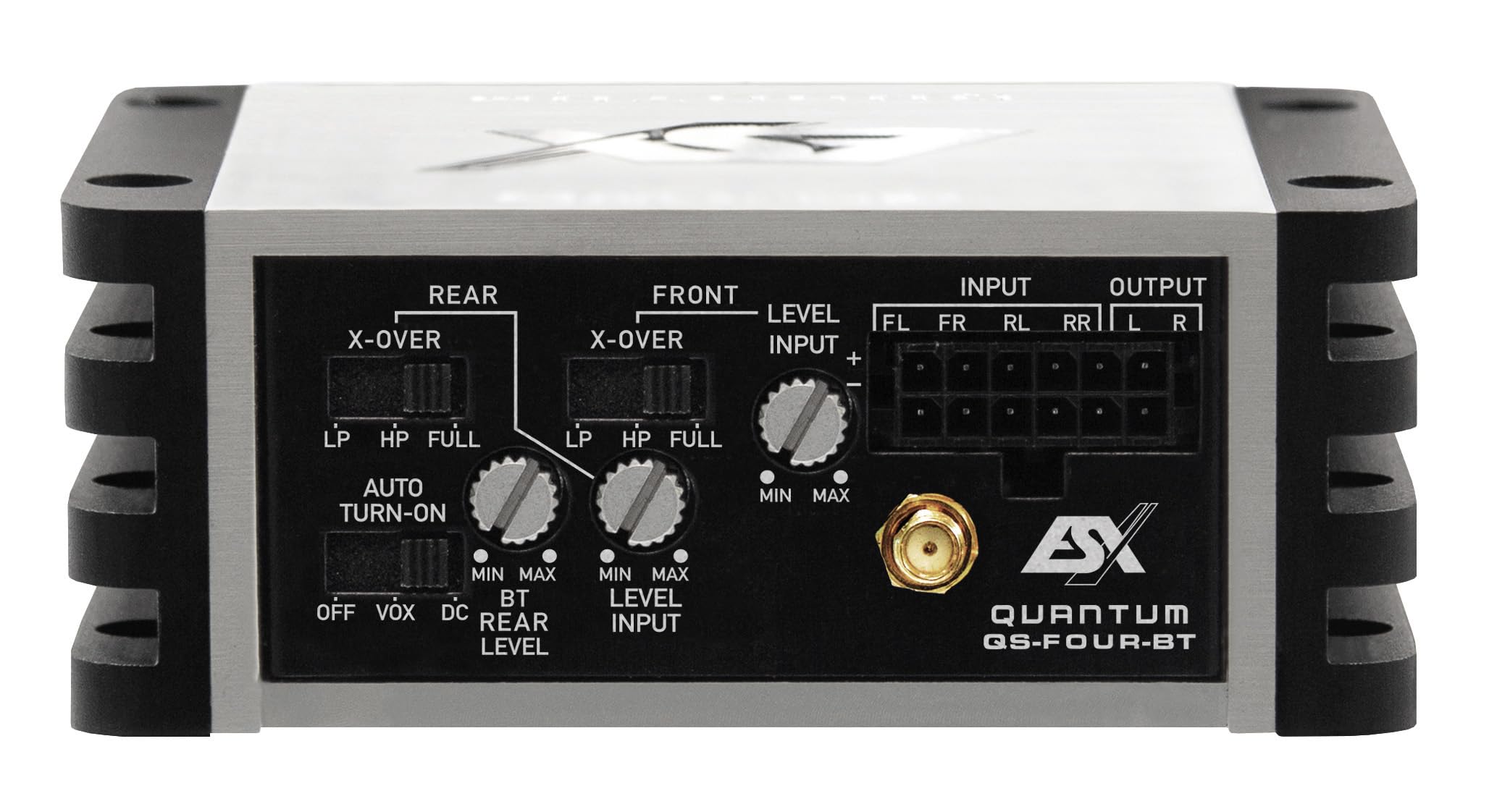 ESX QUANTUM QS-FOUR-BT | 4-Kanal Class D Mini-Verstärker mit integriertem Bluetooth für Audiostreaming und 240 W RMS | QUANTUM-SERIE