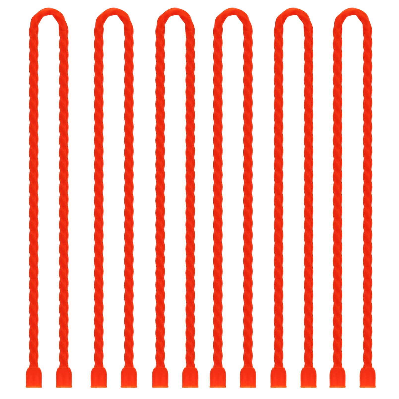 GESIPOR6 PCS 24-Inch Silicone Cable Ties Dia 5mm Reusable Steel-Core Rubber Twist Ties Bendable Cable Ties for Bundling and Holding, All Purpose Cord Tie for Indoor and Outdoor (Red)