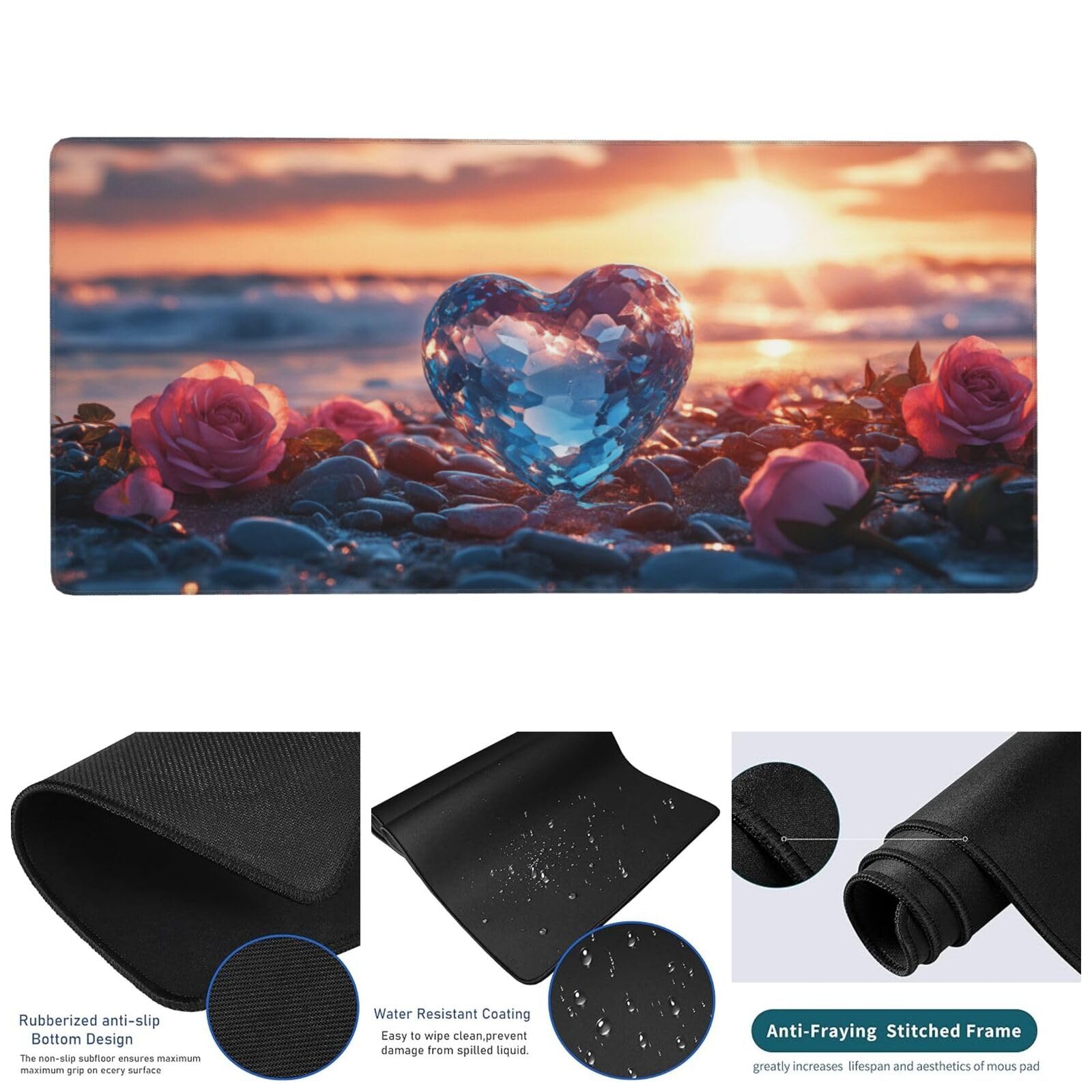 Rosa Alfombrilla de Ratón XXL 1200x600x3mm, Alfombrilla Raton Amar de Superficie Especial, Alfombrilla Ratón Gaming XXL de Alta Precisión 120x60cm, Home Decor, Accesorios de Oficina, Regalo Mujer-z321