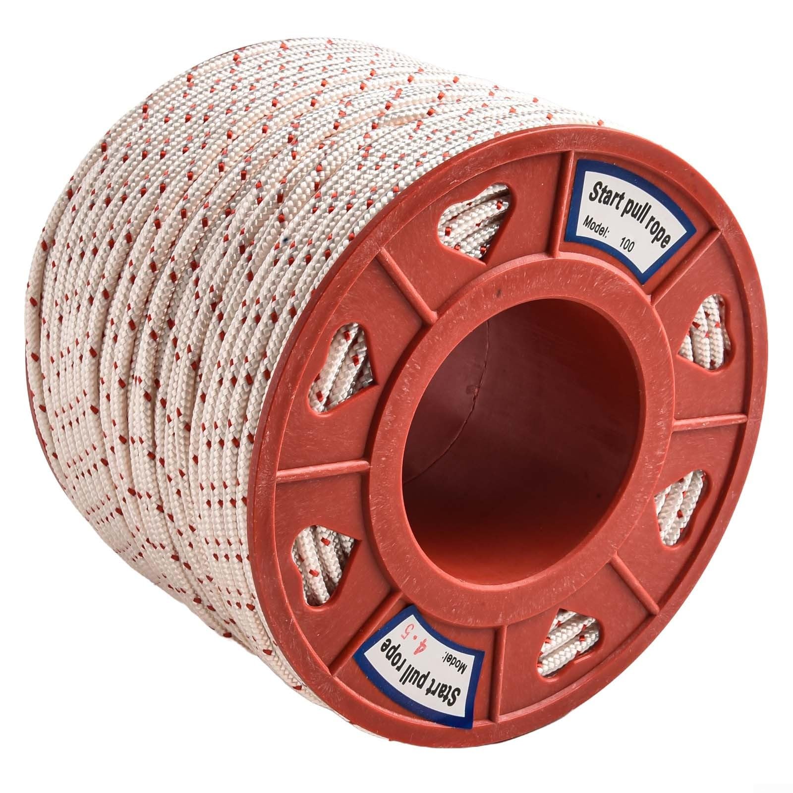 Aplicable a cuerda de arranque fiable para cortadoras de césped, cortasetos para desbrozadoras, sopladores, motosierras, equipos de motor de jardín (4,5 mm x 100 m)