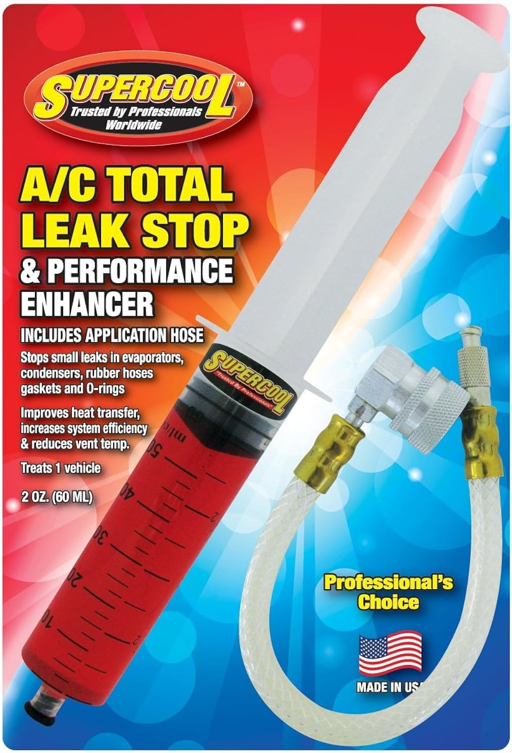 TSI Supercool 27187 Total Leak Stop Syringe with Performance Enhancer, 2 oz (Includes Quick Connect Installation Hose)