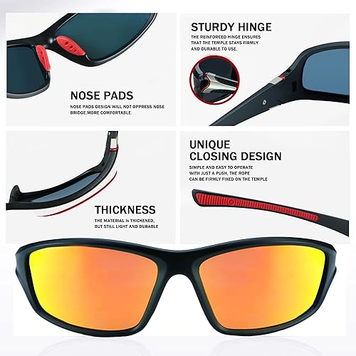 Miniatura 2 de YEIN Gafas de sol deportivas polarizadas conducción béisbol ciclismo correr sombras para hombres protección UV400