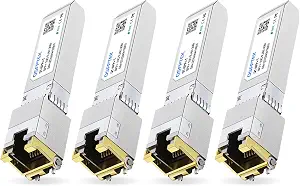 4 Pack SFP+ to RJ45 10Gb Copper Module Mini-GBIC Transceiver for Cisco, Ubiquiti, Netgear, Mikrotik, D-Link, Supermicro, TP-Link, Linksys