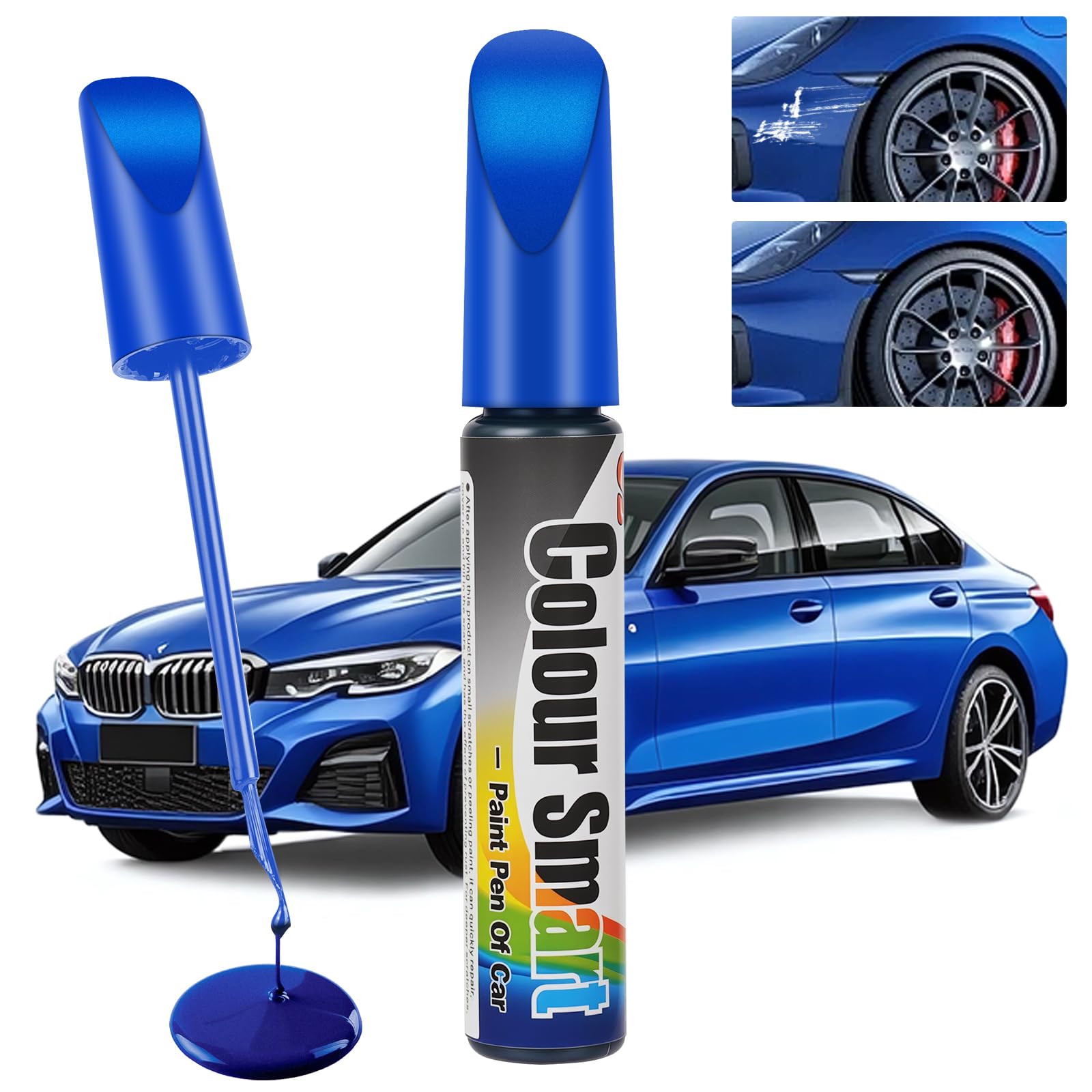 flintronic Penna Ritocco Vernice Auto 12 ml Blu Riparazione Graffi Carrozzeria