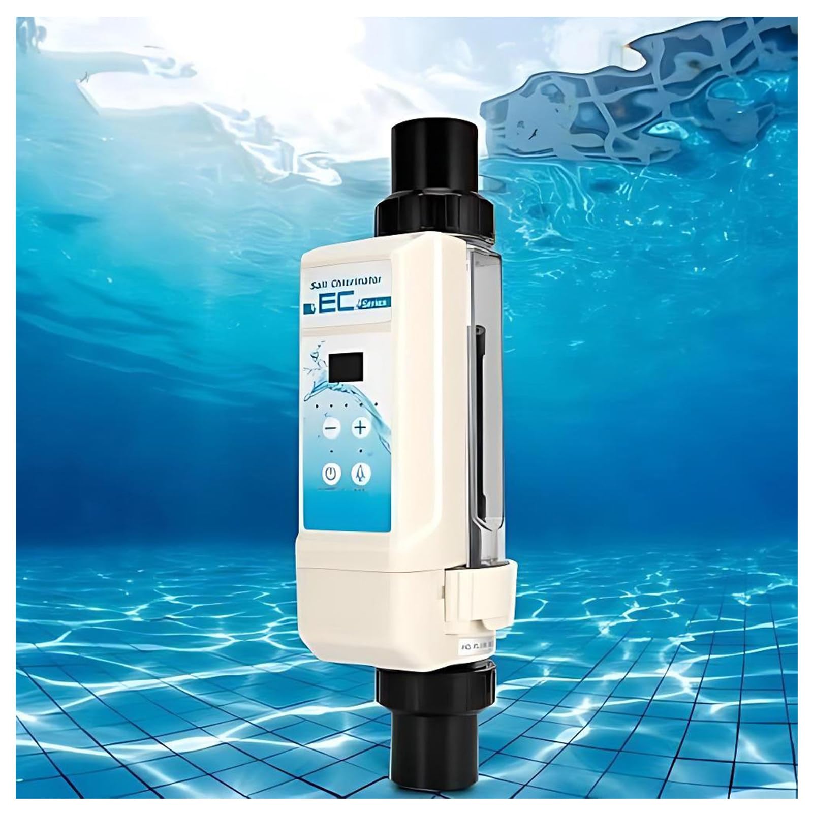 MIAOXIAOLONG Système De Chloration Au Sel pour Piscines Creusées 9250/13210/17963/22454 Gallons, Chlorateur Intelligent De Remplacement pour Système Au Sel EC12(12g/H≤50m³)