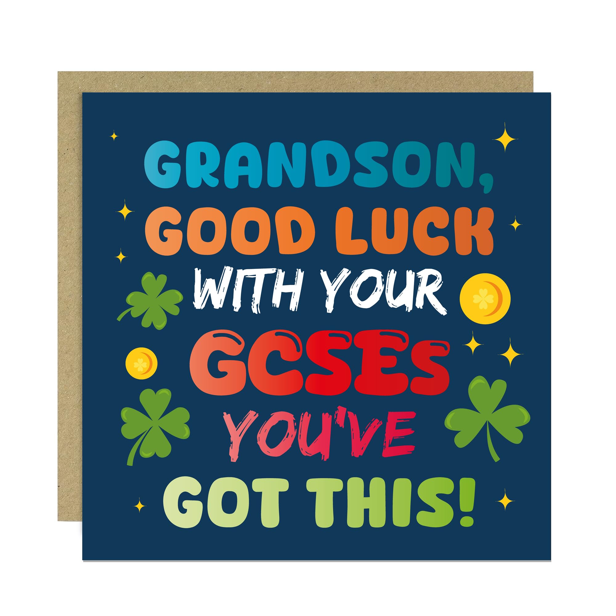 RED OCEAN Good Luck GCSEs Card For Son You've Got This With Kraft Envelope Encouragement Exam Success Greeting Card Son Card For Good Luck