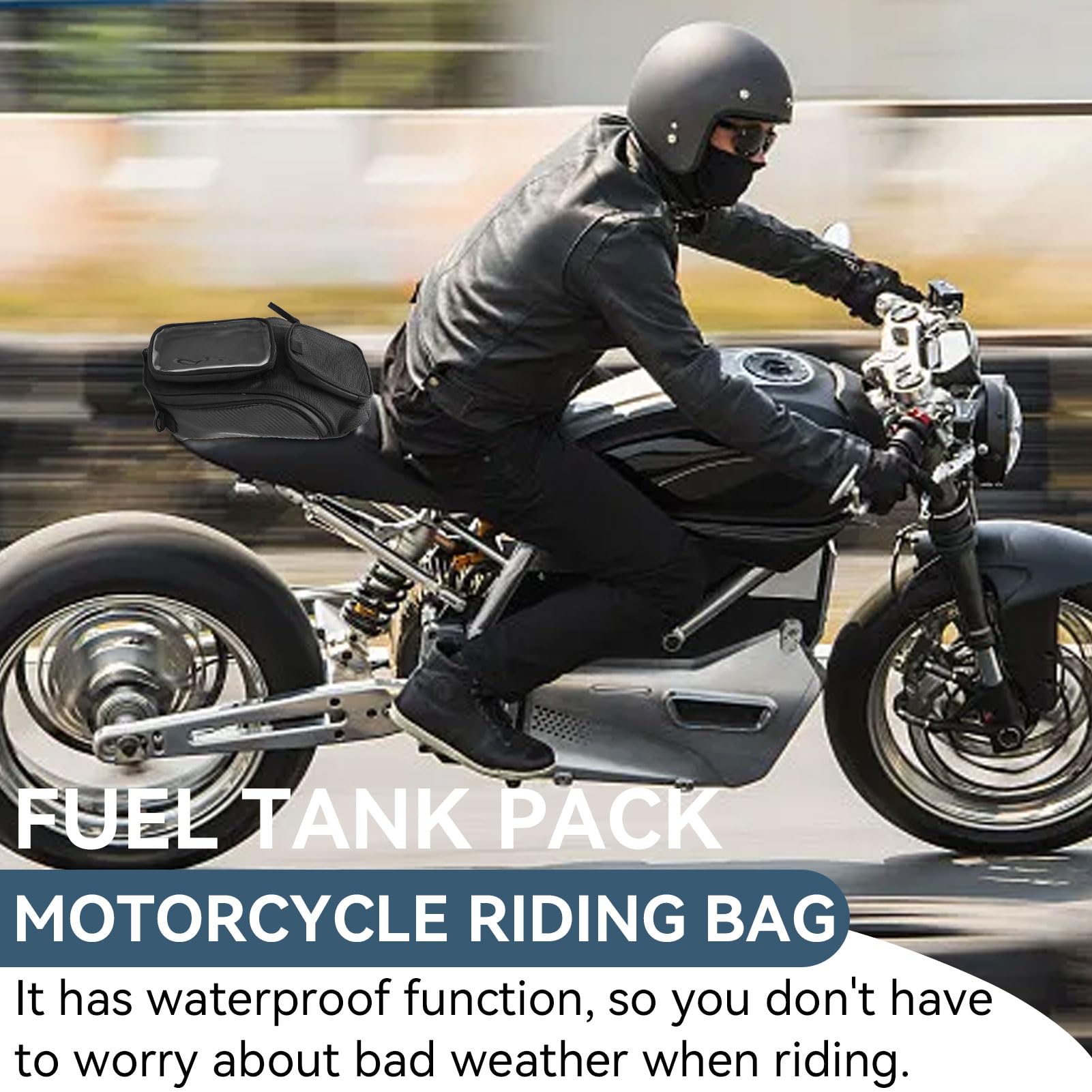 Borsa da Serbatoio per Moto, Zaino Decorativo in Tessuto Oxford Impermeabile Resistente all'usura Zaino Magnete Navigazione Bisaccia per la Guida