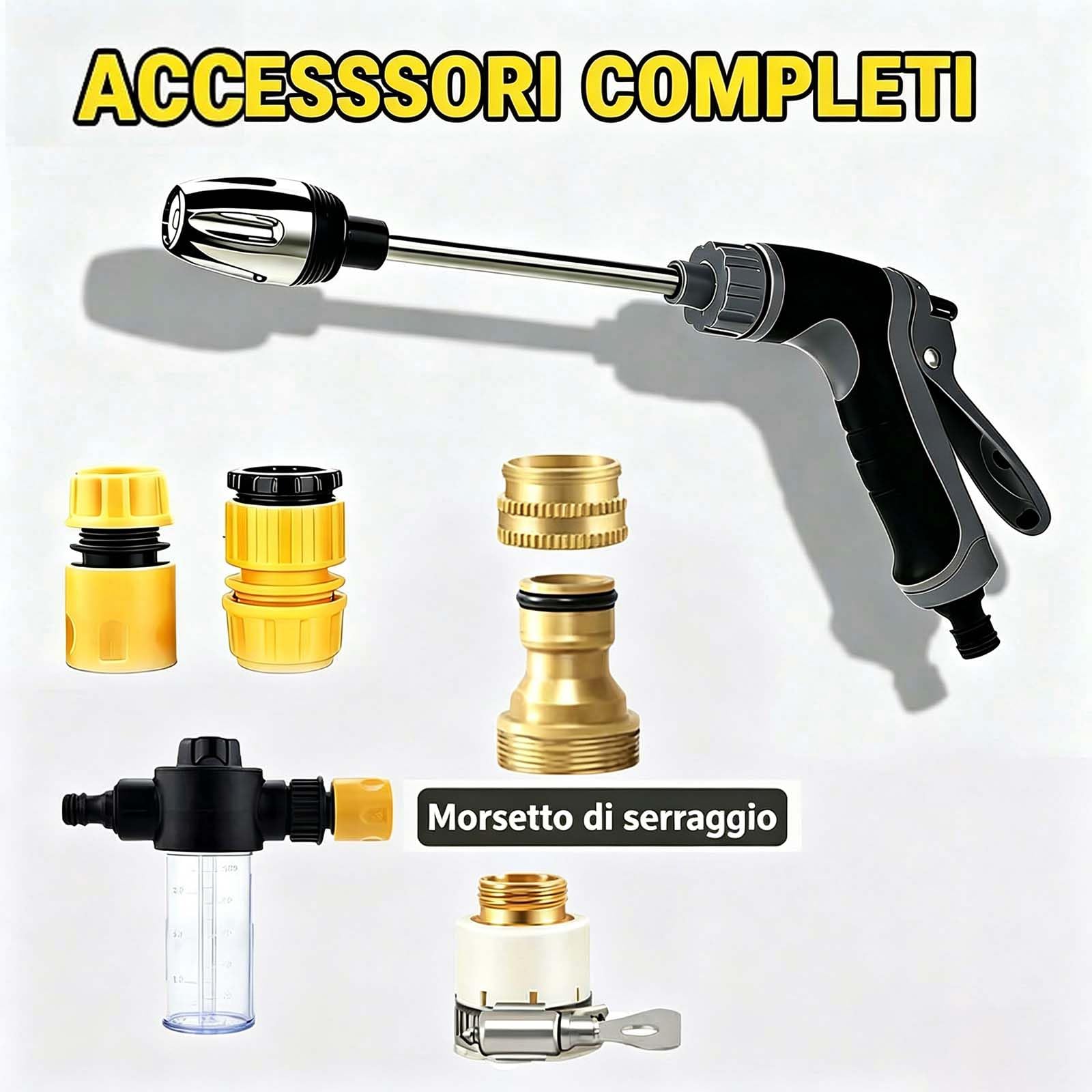 Jetterix Idropulitori Nozzle, Idrogetto Jetterix Pressure Washer Alta Pressione, Pistola Idropulitrice per Pulizia di Autolavaggio e Vialetto (1 Pcs)