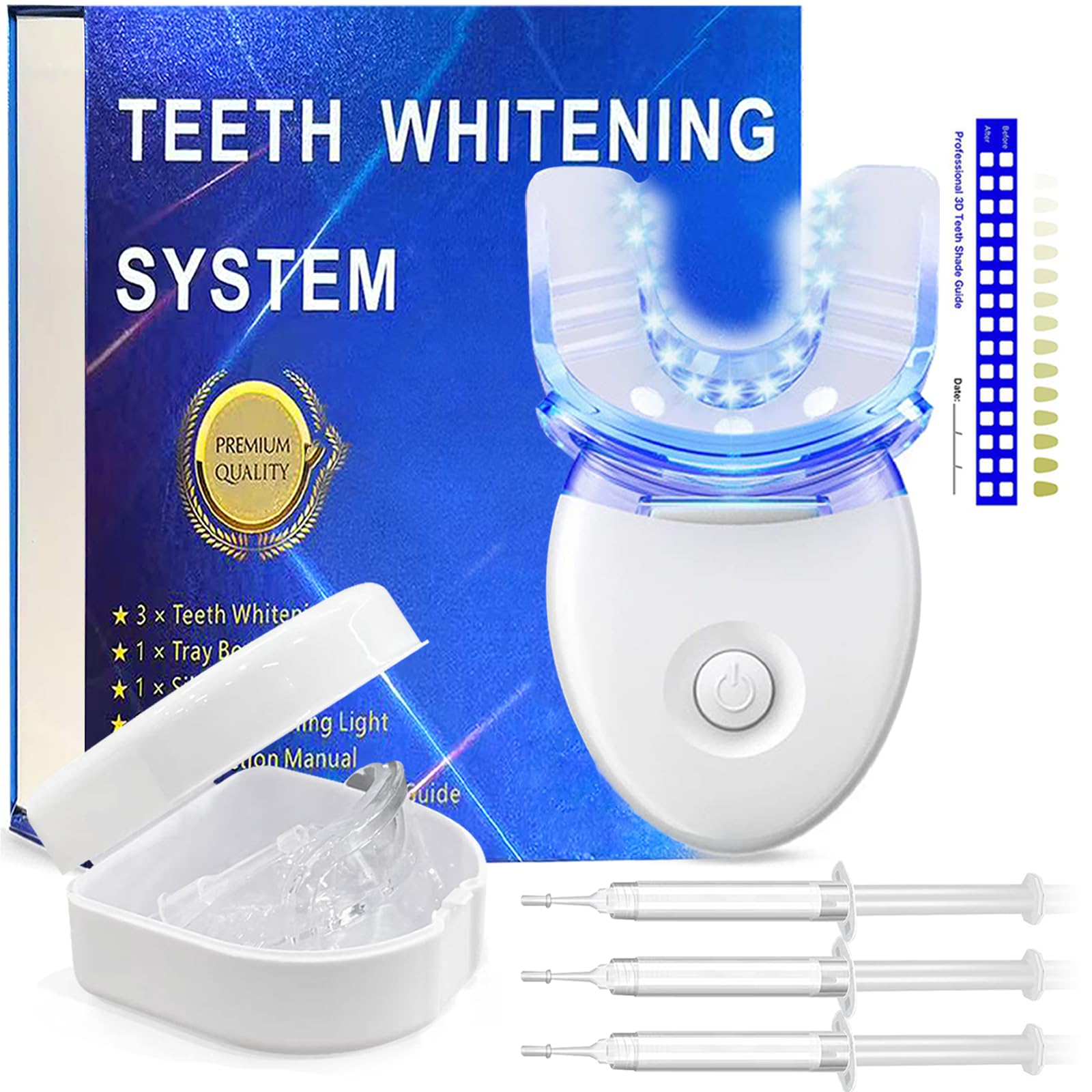 Kit Sbiancante Denti Professionale, Lampada Dentale Whitening, Gel Sbiancamento Denti, Cura dei denti, Rapido sbiancamento dei denti, Efficace Rimozione Delle Macchie