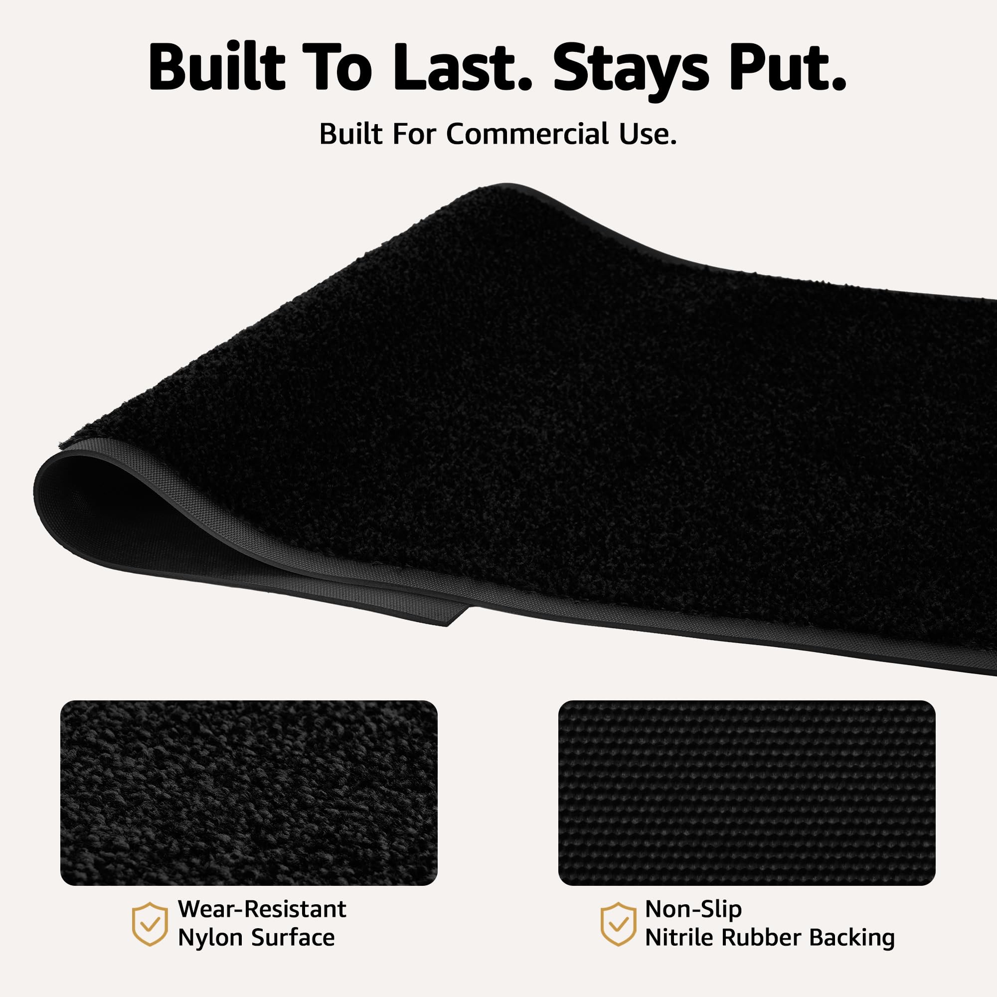 2'x3' Commercial Door Mat, Heavy Duty Non-Slip Entry Mat, Black — Amazon image 5