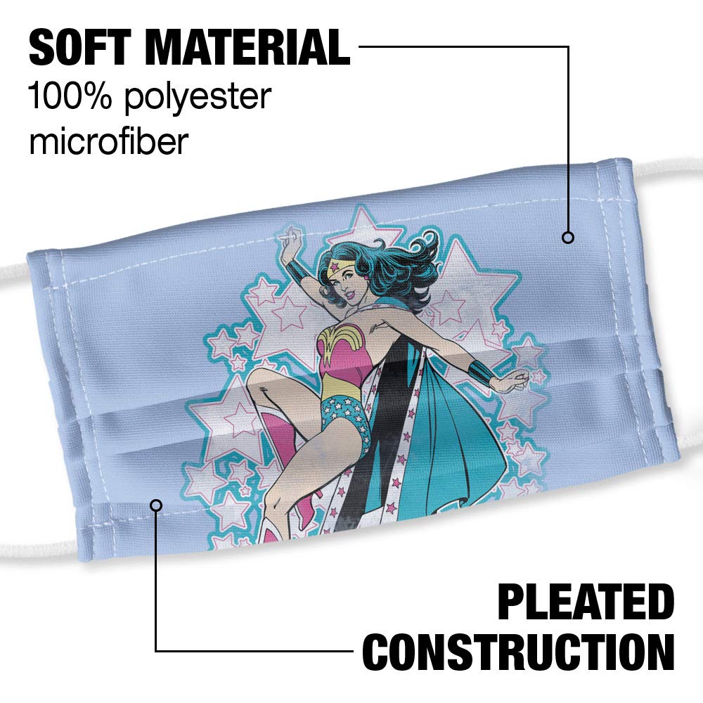 Popfunk Wonder Woman I'm Wonder Woman 1-Ply Reusable Face Mask Covering with Adjustable Nose Wire, Unisex