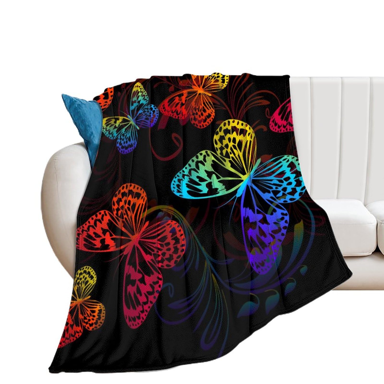 Plaid polaire papillon pour réchauffer vos soirées cocooning sur le canapé