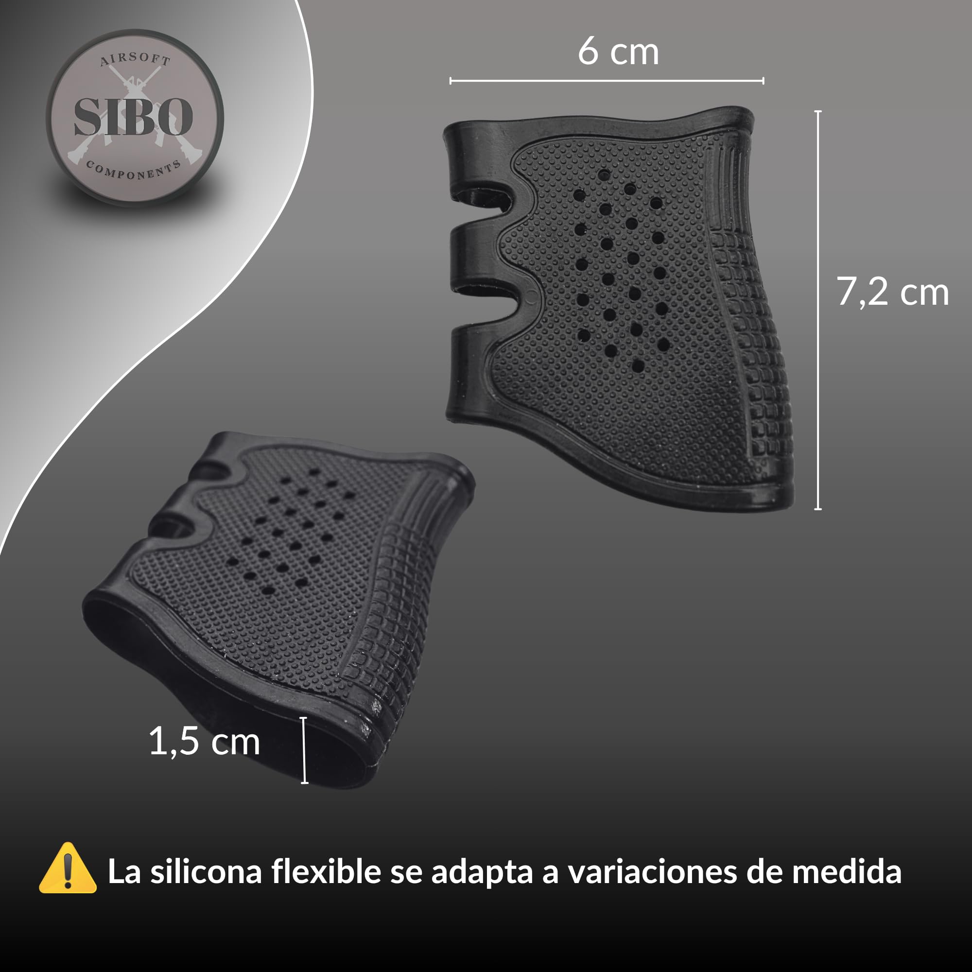Sibo - Airsoft Funda Pistola para Empuñadura - Grip Ergonómico Antideslizante para Pistola ó Fusil - Funda de Goma Silicona - Accesorio Airsoft, Caza, Tiro, Softair,Outdoor