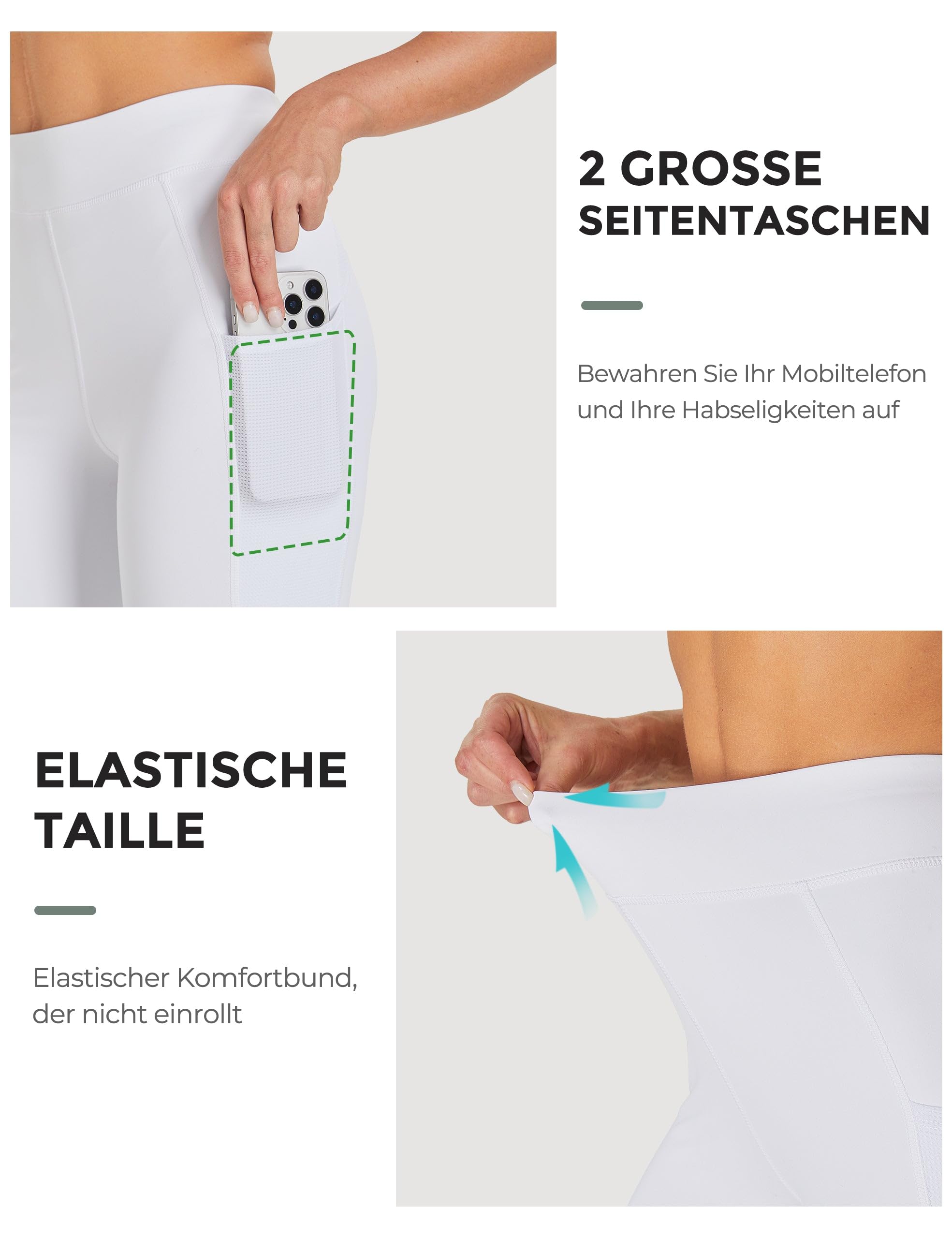 FitsT4 Sports Pantalones de equitación para mujer con ribete antideslizante en las rodillas, cintura alta y bolsillos laterales, transpirables y elásticos para la escuela de equitación y ciclismo en