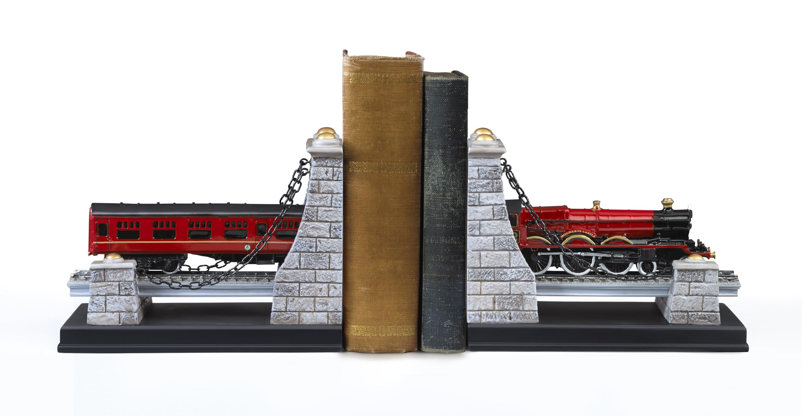 The Noble Collection Harry Potter Hogwarts Express Bookends - Two 5.5in (14cm) Hand Painted Resin Train Bookends - Officially Licensed Film Set Movie Props Gifts