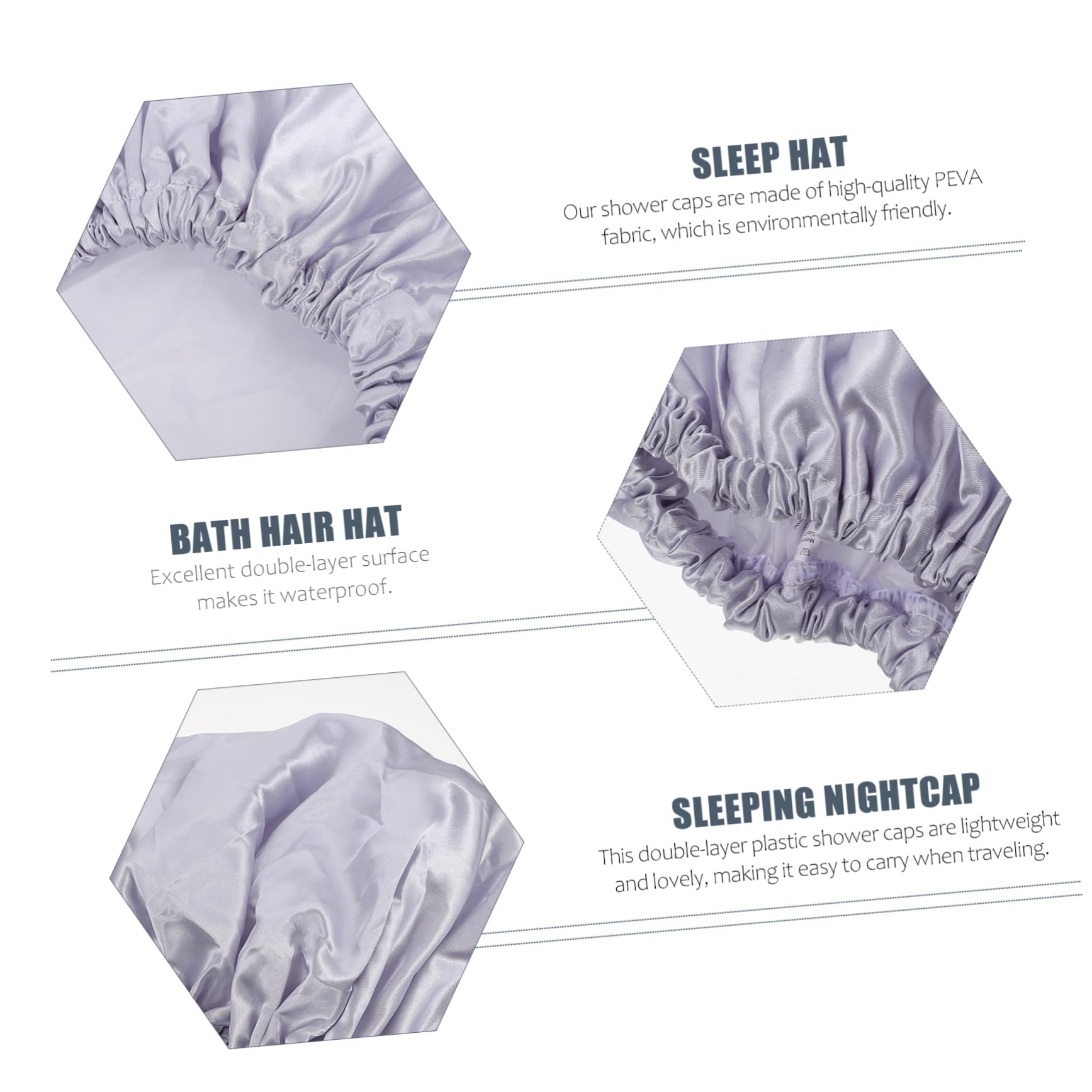 Beaupretty 3 Piezas Gorro De Ducha De Eva Gorros De Baño Hogar Color Sólido Para Proteger El Cabello Baño Usar Como De Dormir Nocturno