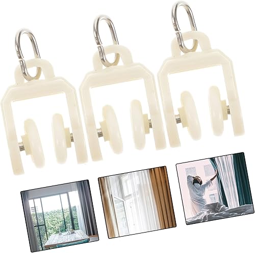 Miniatura 5 de TEHAUX 100 pcs Windows Glider Wheel Hooks Sliding Fitting for Shower Pulley Runner Ers Cm Plastic Curtain Track Tracks Hook Ceiling