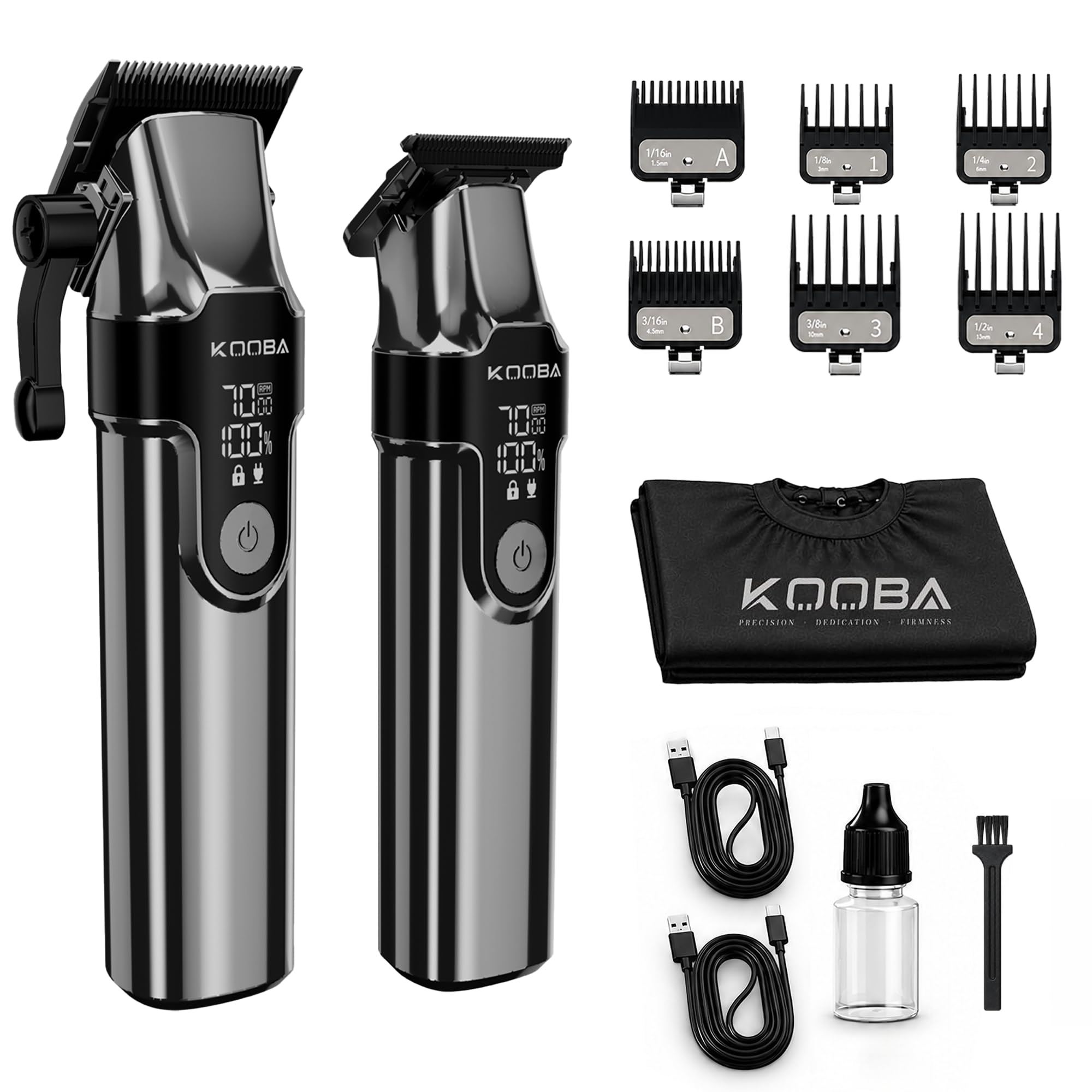 KOOBA Hair Clippers for Men, Cordless Haircut & Trimmer Set