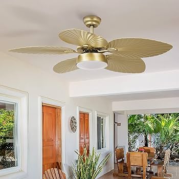 YITAHOME Tropical Ceiling Fans with Light and Remote, 52