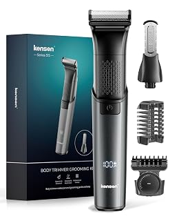 Kensen 2-in-1 Manscape Body Hair Trimmer & Beard Trimmer for Men, Electric Pubic Groin Shaver & Razor, Cordless Waterproof Male Grooming Kit for Limbs & TrunkIn & timate & Facial Hair, 50 Times Usage - Amazon product rated Grade A