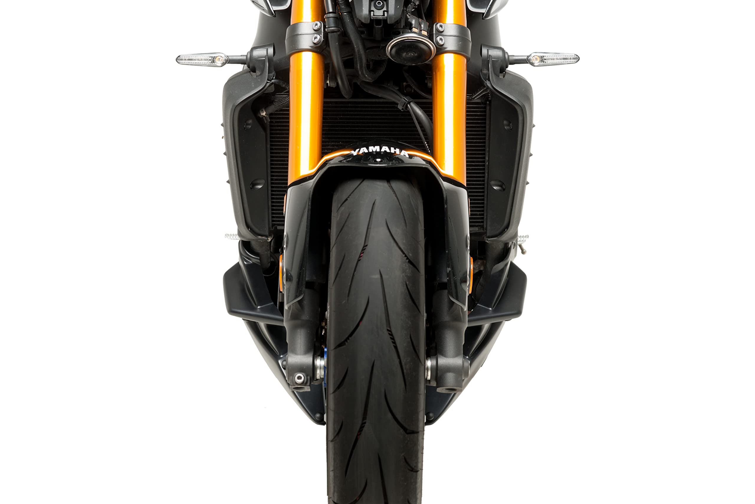 Puig 20646J Aerodynamische Motorverkleidung (Bugspoiler) für Motorrad, gefertigt aus hochfestem ABS und Aluminium mit sportlichem Design und Motorschutz, Matt Schwarz