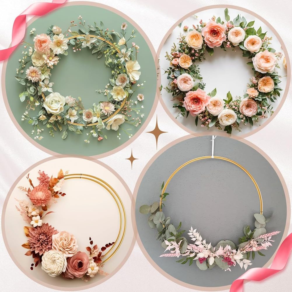 100 Anillos de Metal para Manualidades, Macramé, Atrapasueños, Aros Dorados, Decoración de Mesa de Boda, Colgante de Pared.