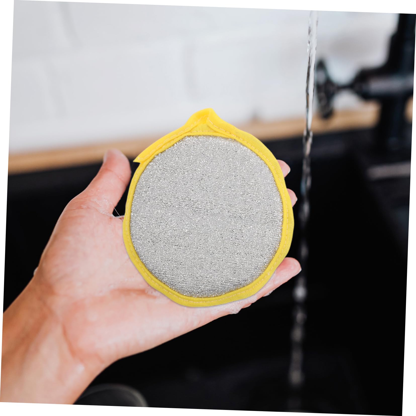 FRCOLOR 30piezas Esponjas Redondas para Lavavajillas Estropajos de Cocina Multifuncionales de Doble Cara Que No Rayan Orificios para Colgar para Limpiar Platos Ollas y Sartenes