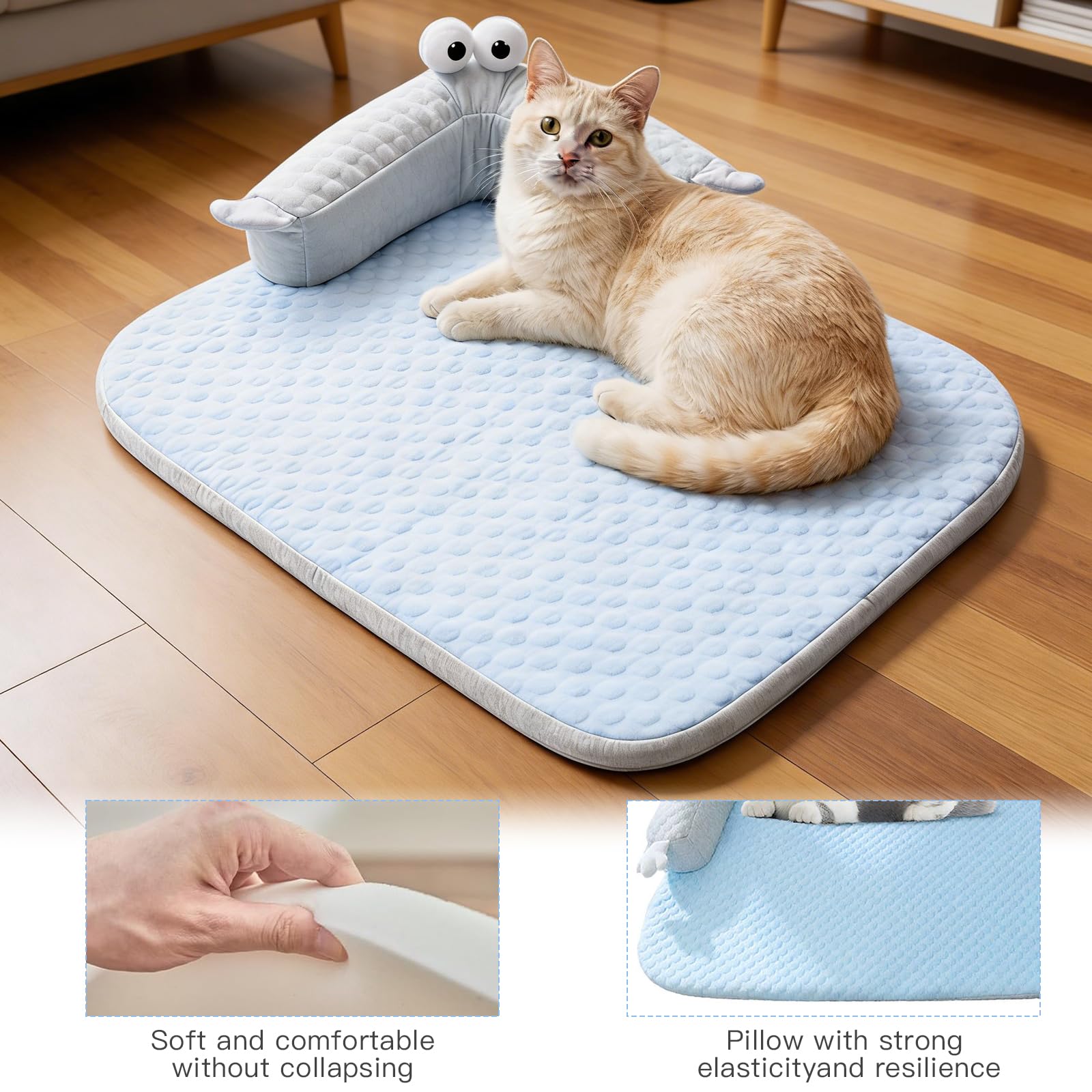 Letto refrigerante per cani e gatti – Tappetino rinfrescante in seta di ghiaccio con rivestimento lavabile – ortopedico e antiscivolo per l'estate – ideale per canili, auto e appartamento
