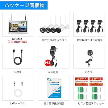 Amazon.co.jp: 【双方向の音声・3TB HDD内蔵 】防犯カメラ
