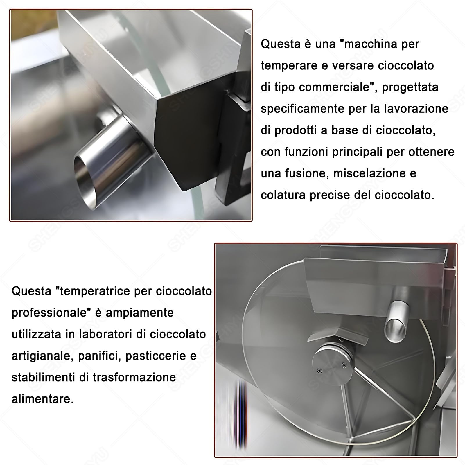 Macchina Cioccolata Calda per Il Colaggio/La Mescolatura degli Ingredienti di Cioccolato,Regolazione della velocità,Mantenimento del Calore e Distribuzione Uniforme CD1+B10