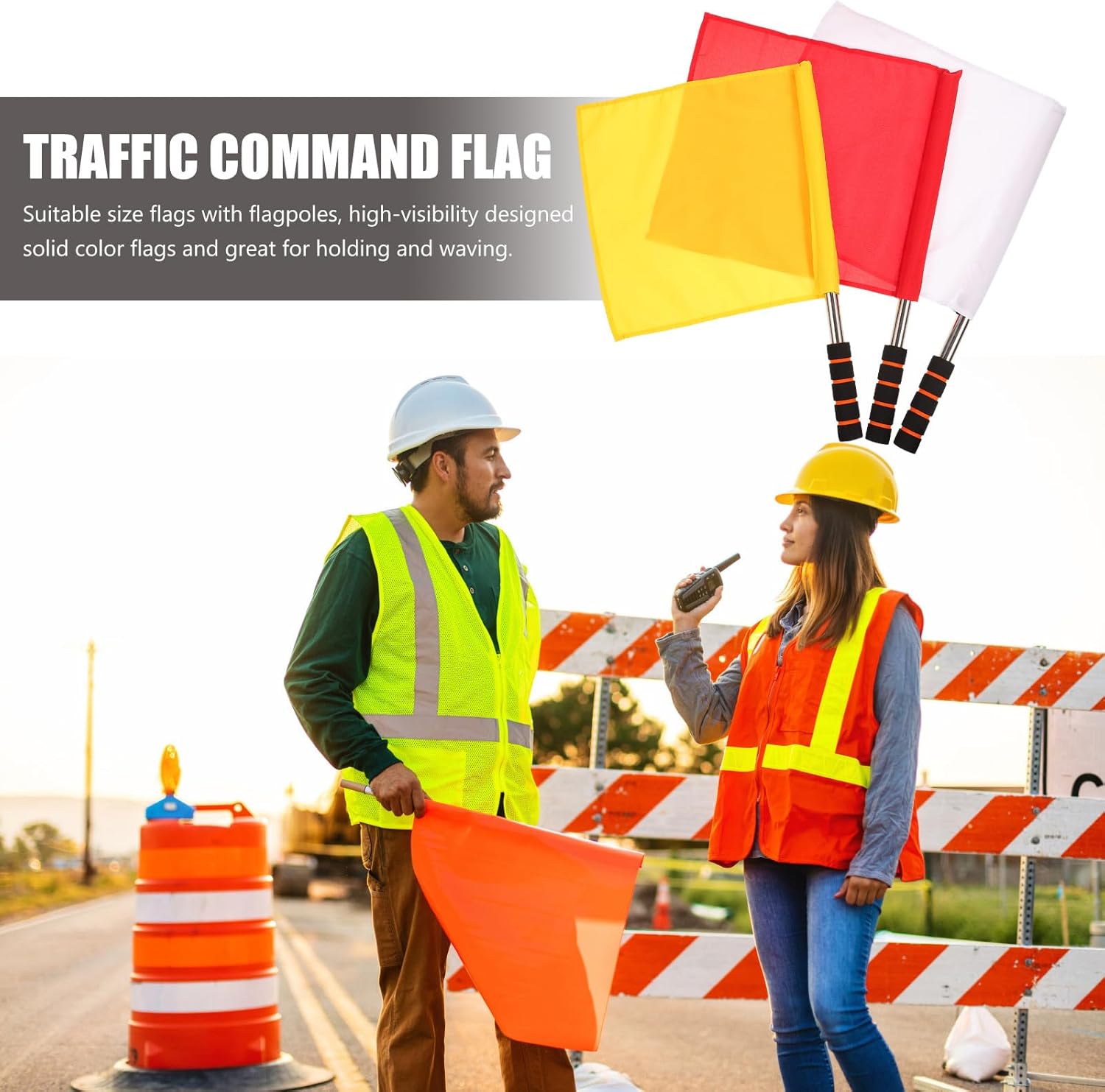 Happyyami 3Pcs Red Referee Flags Set - High Visibility Sports Signal Flags with Comfortable Sponge Handle for Soccer, Volleyball, and Official Matches