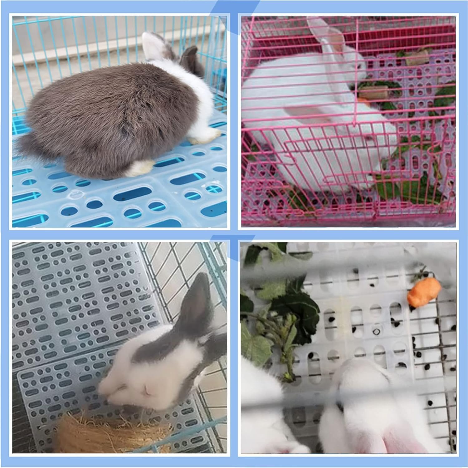 Tapis de cage pour lapin Tapis de pied pour animaux de compagnie Tapis de nid pour animaux de compagnie durables Tapis de trou pour cage de petit animal pour lapin Cochon d'Inde Hamster Rats(blanc)