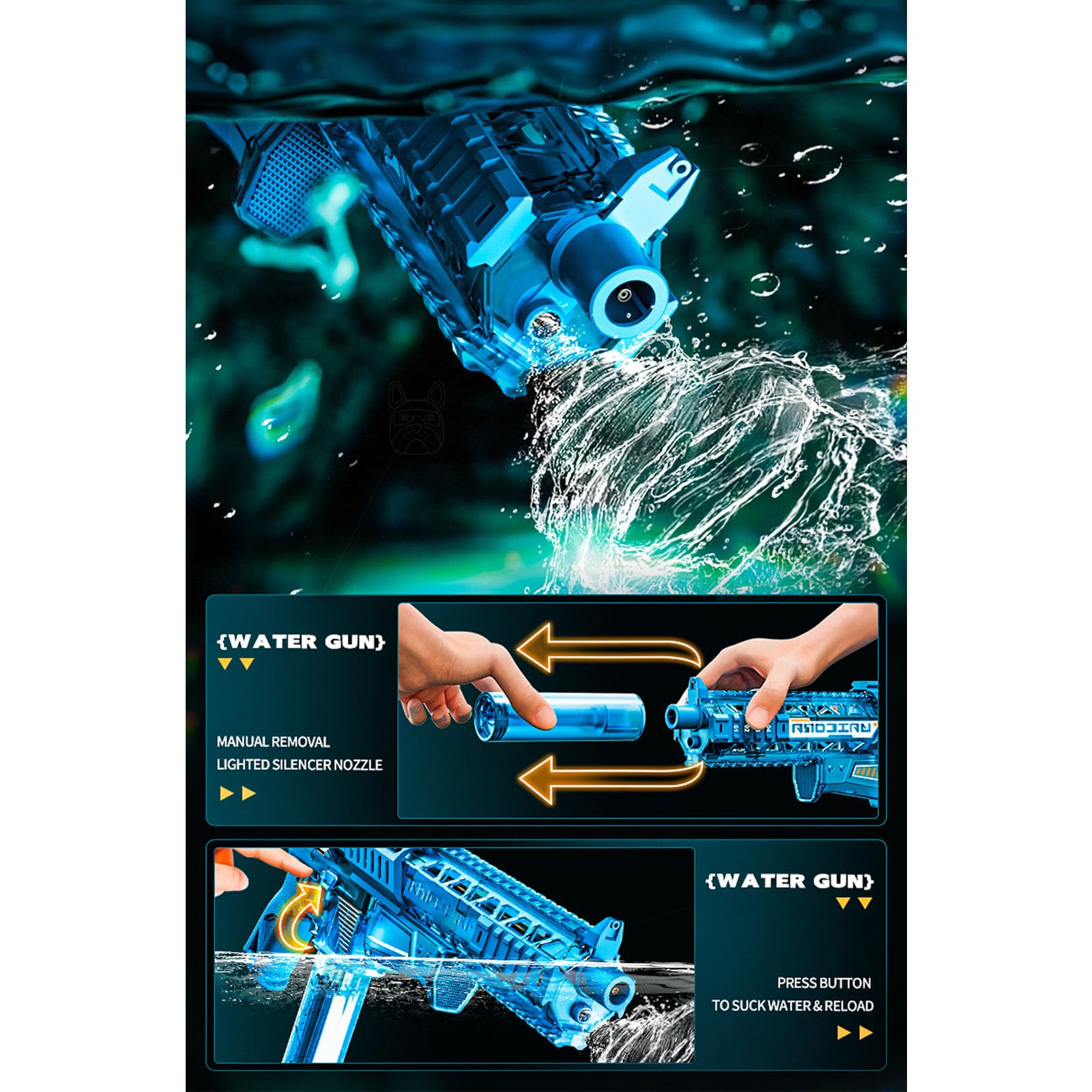 Cooles, leistungsstarkes elektrisches Wasserspielzeug, automatisch mit blinkenden Lichtern, ideal für Pool und Strandaktivitäten Strand Wasserspielzeug