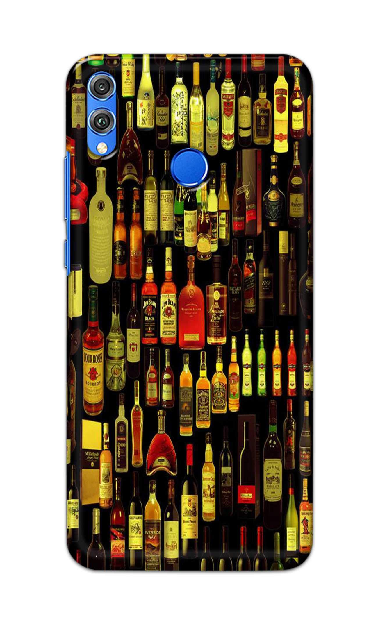 Printfidaa Daaru Alcohal All Multi Brands Enjoy Party Hard Drink Printed Designer Hard Back Case Cover for Honor 8X, JSN-L11, JSN-L21, JSN-L22, JSN-L23, JSN-L42 Back Cover - BOB1611